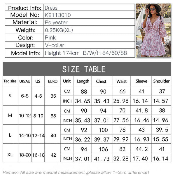 Short Floral Print Long Sleeves Sundress