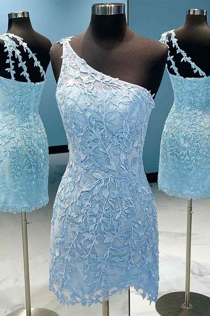 Appliques One Shoulder Bodycon Homecoming Dress