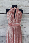 Blush Pink Velvet Infinity Convertible Bridesmaid Dress