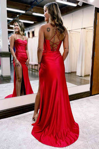 corset backed dress Open-Back Long Mermaid Prom Available in Peacock Fuchsia Satin Corset Maxi Dress
