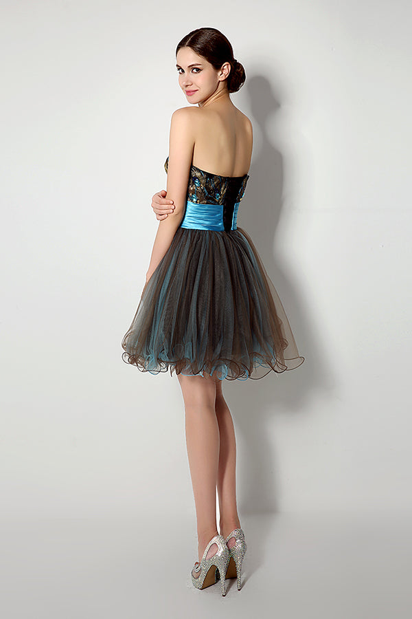 Sweetheart Black Short Homecoming Party Dress