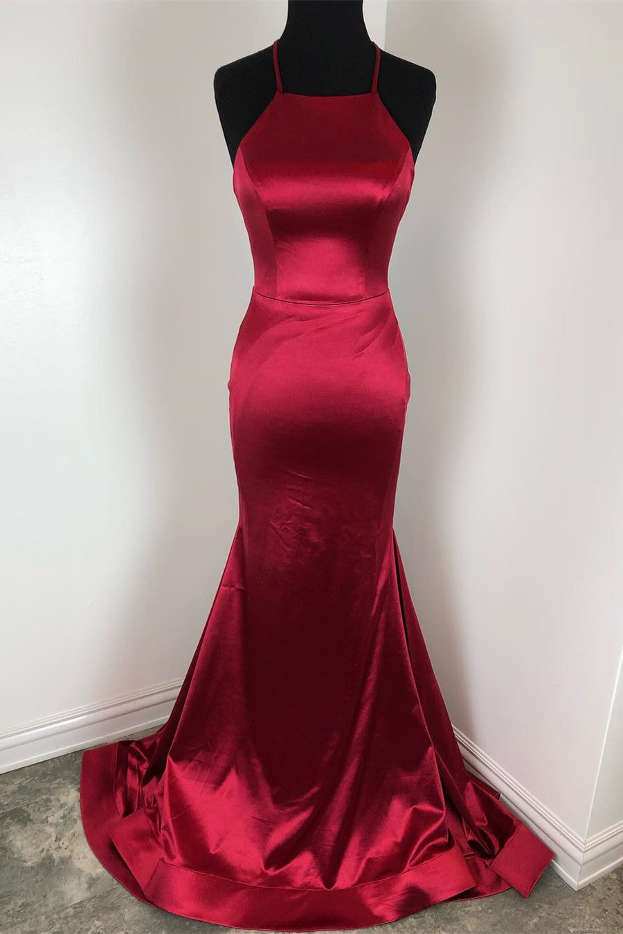 slim fit dress slacks Spaghetti Straps Mermaid Applique Backless Red Prom Dresses, FC2312