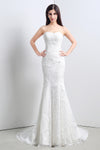 Detachable Long Mermaid Lace Ivory Wedding Dress