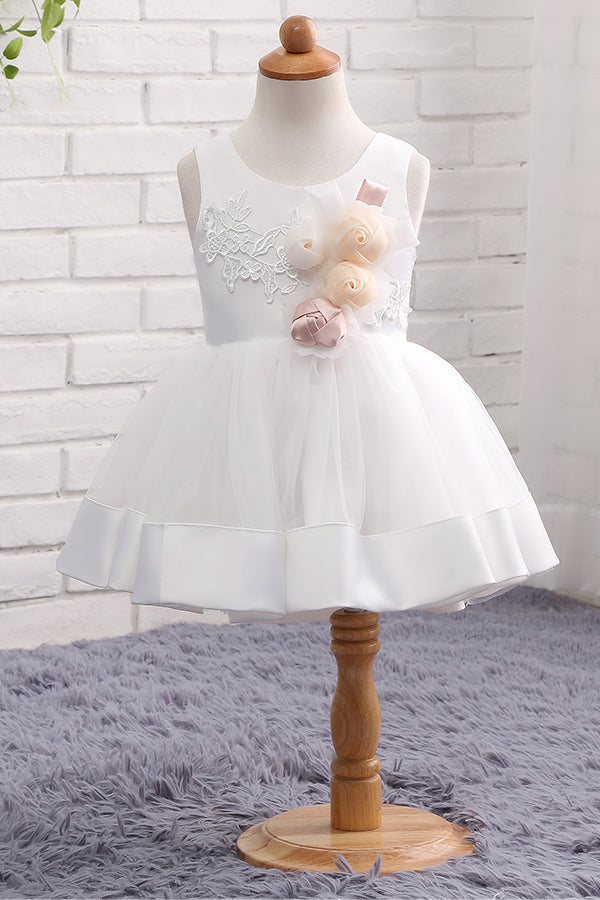 mini white tulle flower girl dress Adorable White Mini Flower Girl Dress – FancyVestido