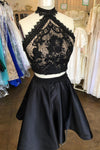 Two Piece Cut Outs Little Black Party Dress