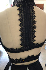 Two Piece Cut Outs Little Black Party Dress