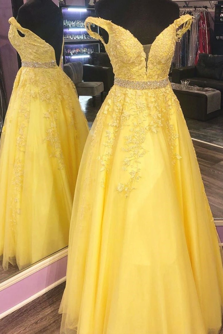 Princess Off the Shoulder Lace Appliques Red Long Formal Dress