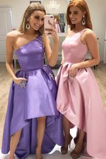 One Shoulder Asymmetrical Royal Blue Homecoming Dress with Pockets