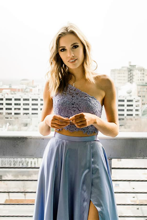 Two piece deals one shoulder dress