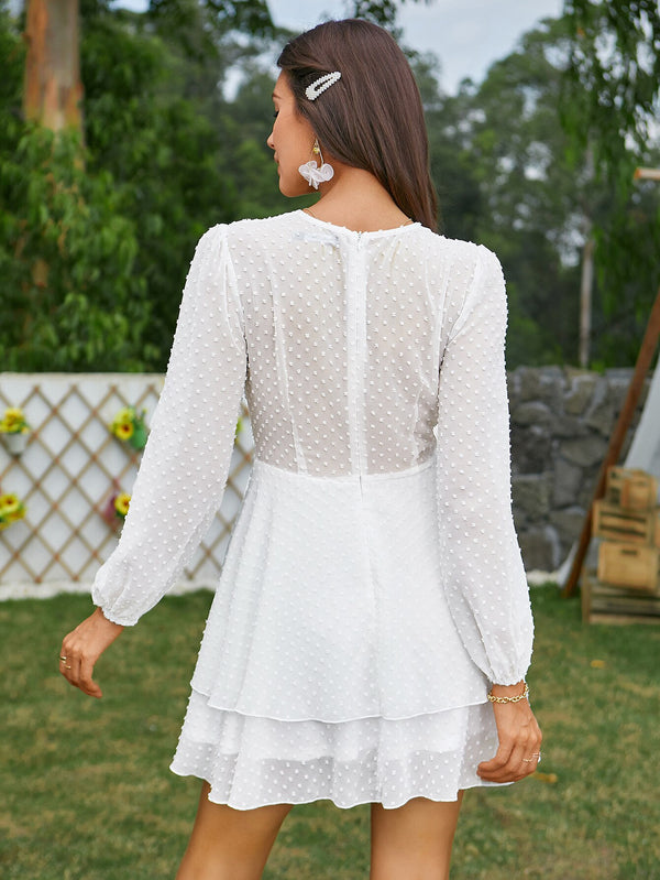 Elegant V-neck Empire Summer Dress with Ruffles