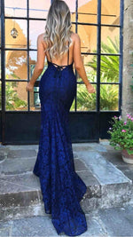 Mermaid Hunter Green Lace Long Evening Dress