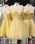 Princess A-line Short Yellow Homecoming Dress