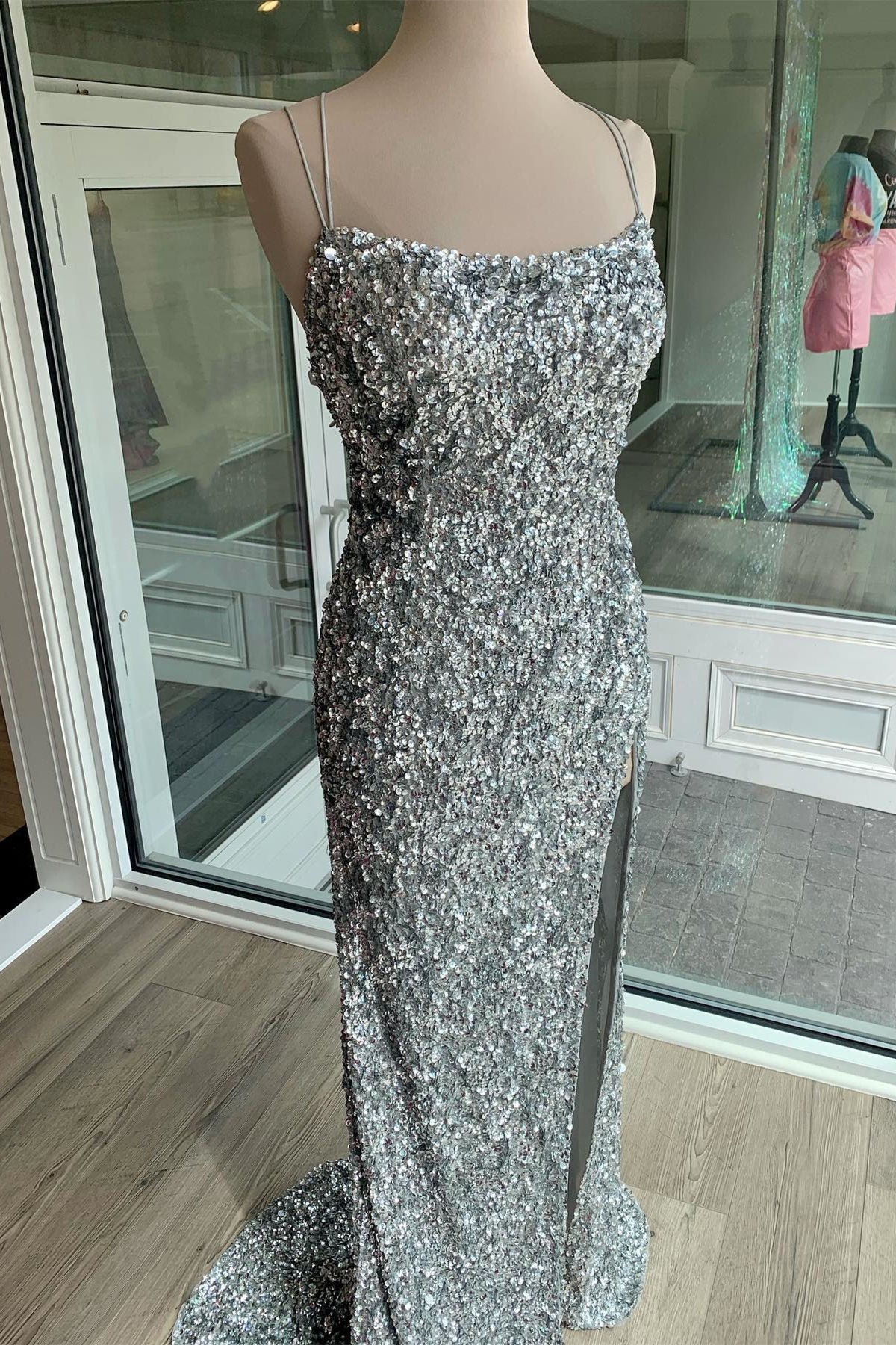 Sequin Trumpet Prom Dress Plus Size Tiffany Designs 16042 