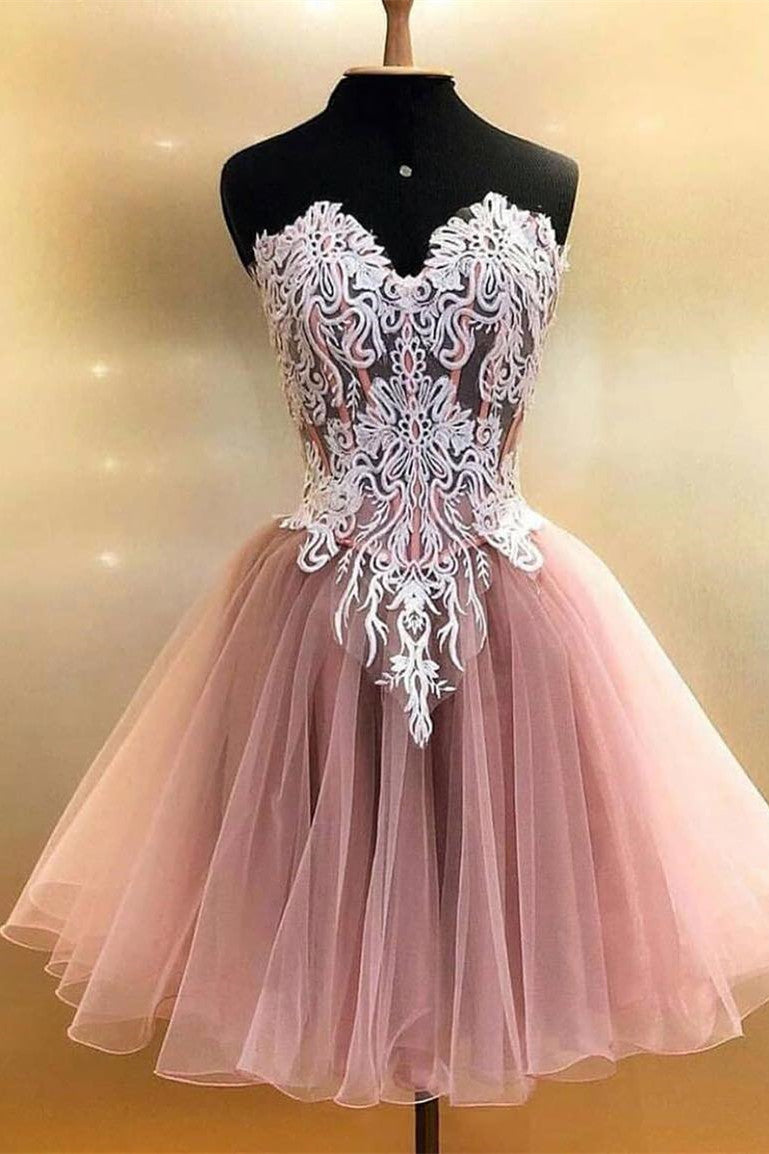 Cute Sweetheart Blush Short Homeocoming Dress