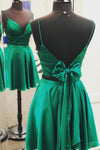 Two Piece Red Homecoming Dress with Tie Back