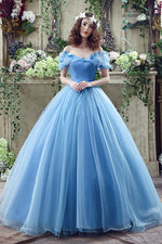 Princess Blue Long Cinderella Dress Ball Gown