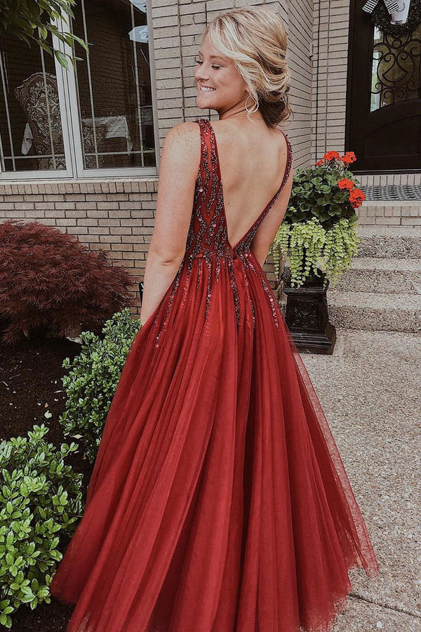 Sleeveless Pink Sequin Applique Tulle Maxi Party Dress