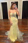 Sweetheart Mermaid Long Prom Dress with Lace Appliques